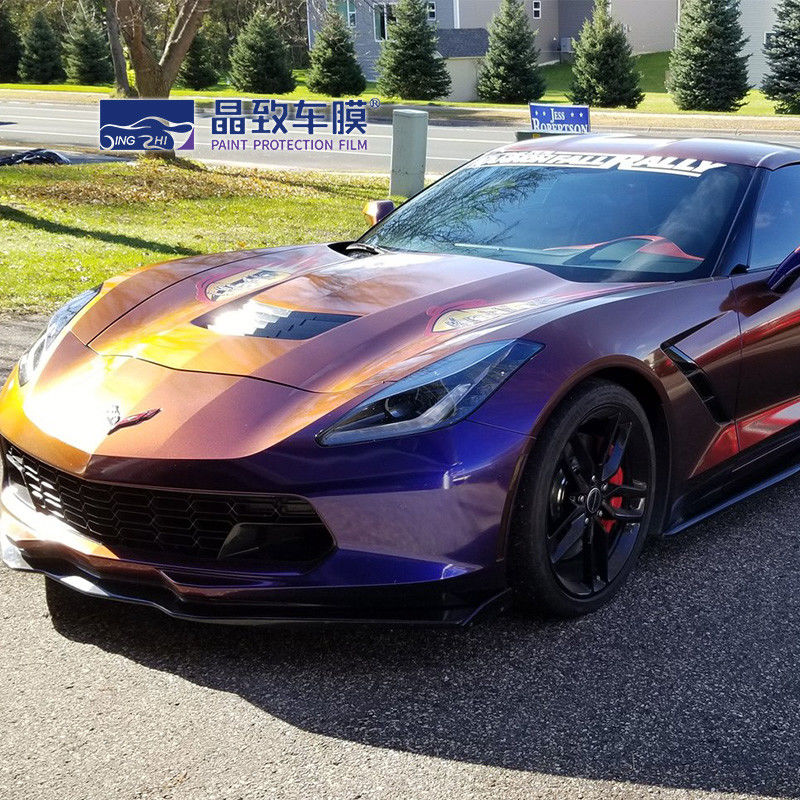 RoHS 3D Carbon PET Vinyl Film Biały kolor Wieczerza Błyszczące niebieskie włókno