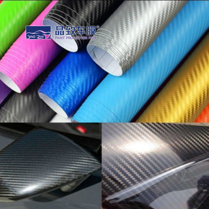 Samoprzylepna folia winylowa PET Wrap z włókna węglowego Trwała 2D 3D 4D 5D 6D Wysoki połysk