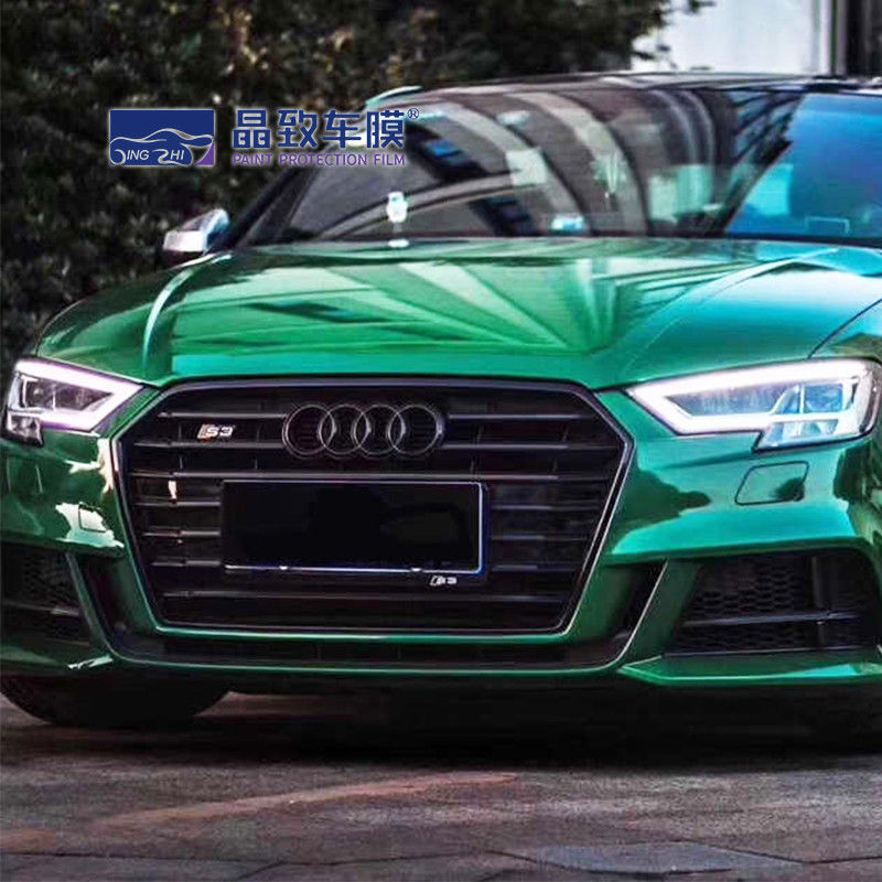 Kryształowy błyszczący Post Zielony samochód Vinyl Wrap Air Samoprzylepna dekoracja Rolka Film Naklejki na samochód pojazdu
