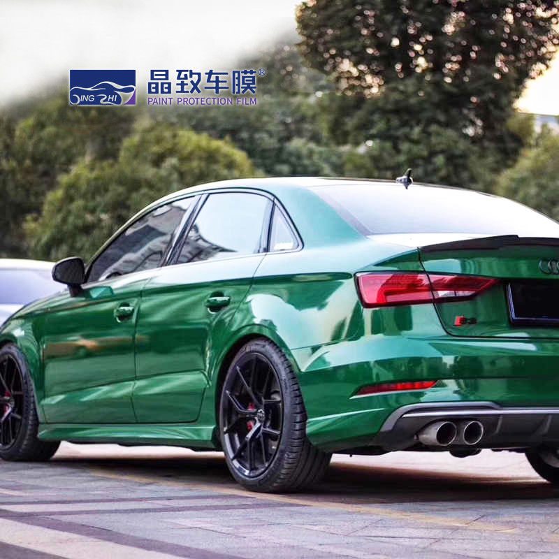 Kryształowy błyszczący Post Zielony samochód Vinyl Wrap Air Samoprzylepna dekoracja Rolka Film Naklejki na samochód pojazdu