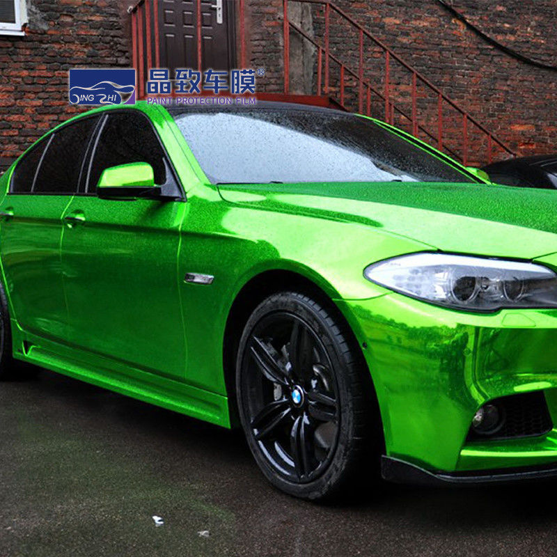1.52X18M Super błyszczący metaliczny ciemnozielony samochód Vinyl Wrap na całe ciało samochodu